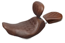 Load image into Gallery viewer, Mustang 97-07 Harley Rd King, 06-07 Str Glide, 00-05 Eagle Wide Tripper Solo Seat w/DBR - Brown - Side View