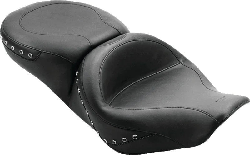 Mustang 97-07 Harley Rd King,06-07 Str Glide,00-05 Eagle Hightail Std Tour Pass Seat w/Studs - Black - Main Product View