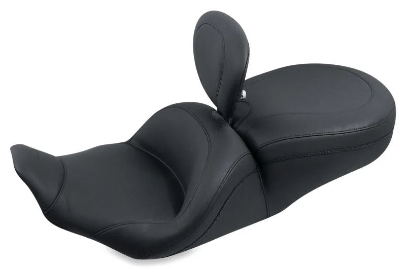 Mustang 97-07 Harley Rd King,06-07 Str Glide,00-05 Eagle Lowdown Touring 1PC Seat w/DBR - Black - Main Product View
