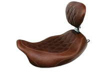 Load image into Gallery viewer, Mustang 97-07 Harley Rd King,06-07 Str Glide,00-05 Eagle Wide Tripper Solo Seat - Brown - Side View