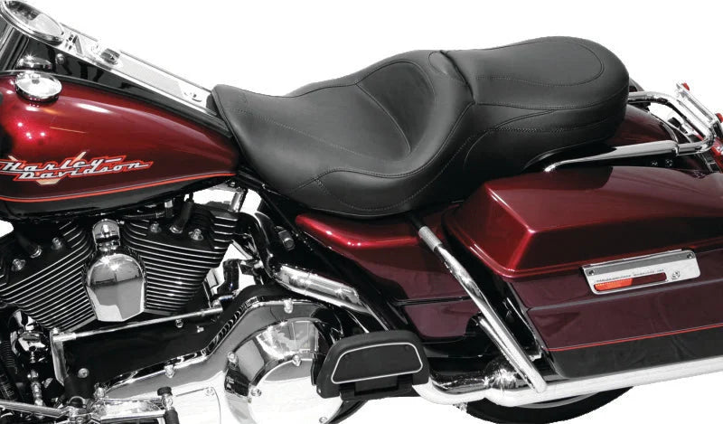 Mustang 97-07 Harley Road King, 06-07 Street Glide, 00-05 Eagle Sport Touring 1PC Seat - Black - Side View