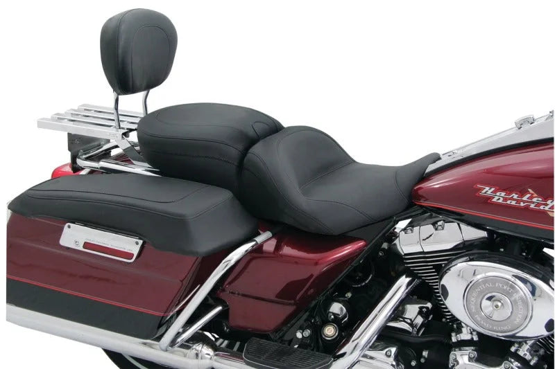Mustang 97-21 Harley Touring Sissy Bar Pad (12 inch x 9 inch) - Black - Side View