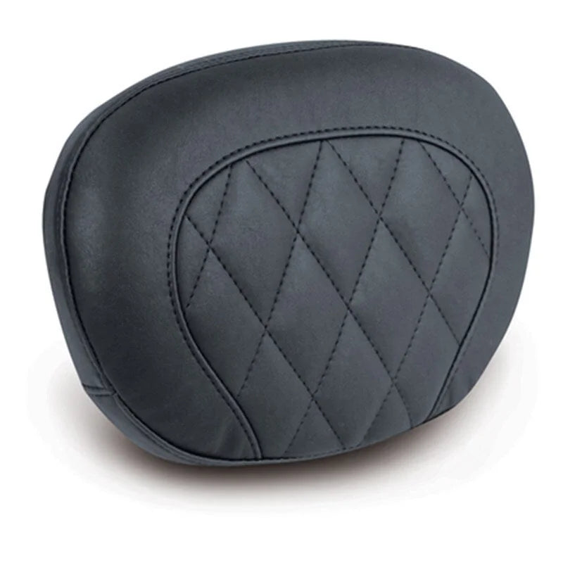 Mustang 97-21 Harley Touring Sissy Bar Pad (12 inch x 9 inh) Diamond Stitch- Black - Side View