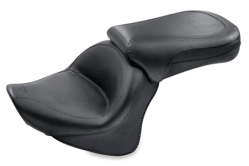 Mustang 98-16 Yamaha V-Star 650 Custom Wide Touring 2PC Seat - Black - Side View