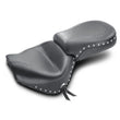 Load image into Gallery viewer, Mustang 99-15 Yamaha Road Star 1600, 1700 Wide Touring 2PC Seat w/Studs - Black - Side View