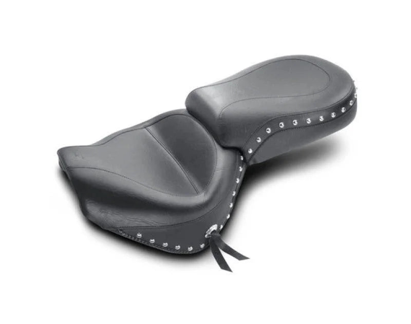 Mustang 99-15 Yamaha Road Star 1600, 1700 Wide Touring 2PC Seat w/Studs - Black - Side View