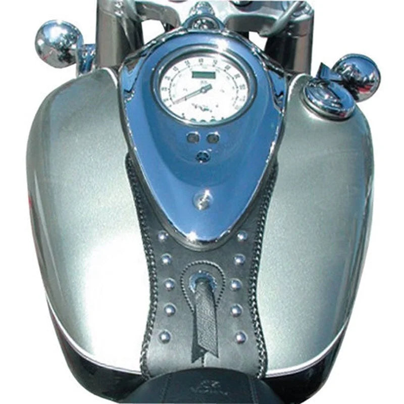 Mustang 99-15 Yamaha Road Star 1600/1700 Tank Bib w/Studs - Black - Side View