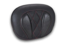 Load image into Gallery viewer, Mustang Deluxe Diamond Touring Sissy Bar Pad Black w/Dark Cherry Thread