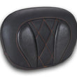 Load image into Gallery viewer, Mustang Deluxe Diamond Touring Sissy Bar Pad Black w/Mandarin Orange Thread