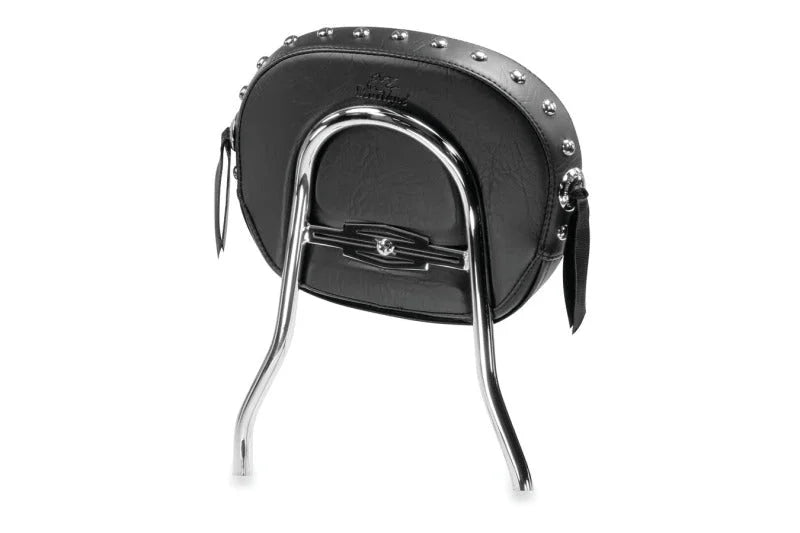 Mustang Harley Detachable Sissy Bar Pad w/Studs (11 inch x 9 inch) - Black - Side View
