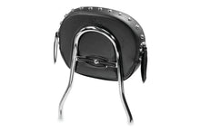 Load image into Gallery viewer, Mustang Harley Detachable Sissy Bar Pad w/Studs (11 inch x 9 inch) - Black - Side View