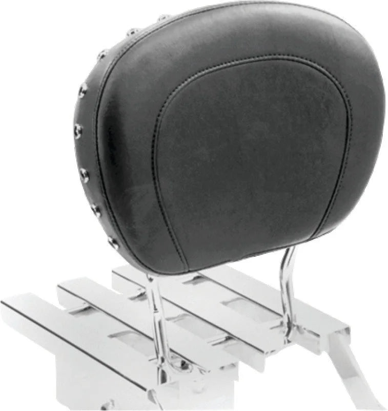 Mustang Harley FL Touring Sissy Bar Pad (12x9) w/Blk Pearl Studs - Black - Main Product View