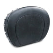 Load image into Gallery viewer, Mustang Harley FL Touring Sissy Bar Pad (12x9) w/Blk Pearl Studs - Black - Side View