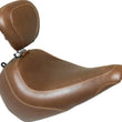 Load image into Gallery viewer, Mustang Harley Low Medallion Sissy Bar Pad (9.5 inch x 9 inch) - Brown - Main Product View