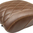 Load image into Gallery viewer, Mustang Harley Low Medallion Sissy Bar Pad (9.5 inch x 9 inch) Diamond Stitch - Brown - Main Product View