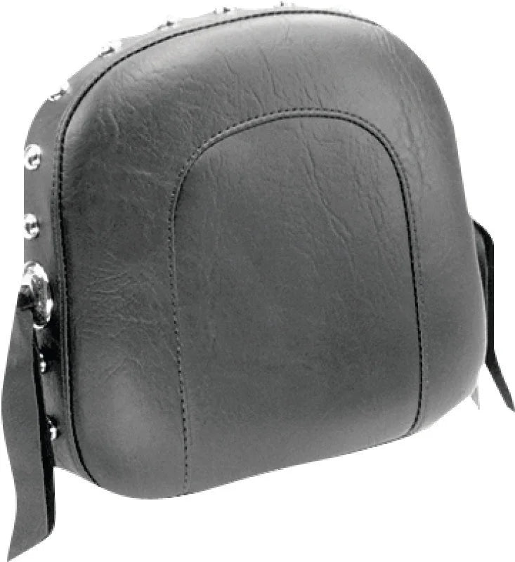 Mustang Harley Low Medallion Sissy Bar Pad w/Studs (9.5 inch x 9 inch) - Black - Main Product View