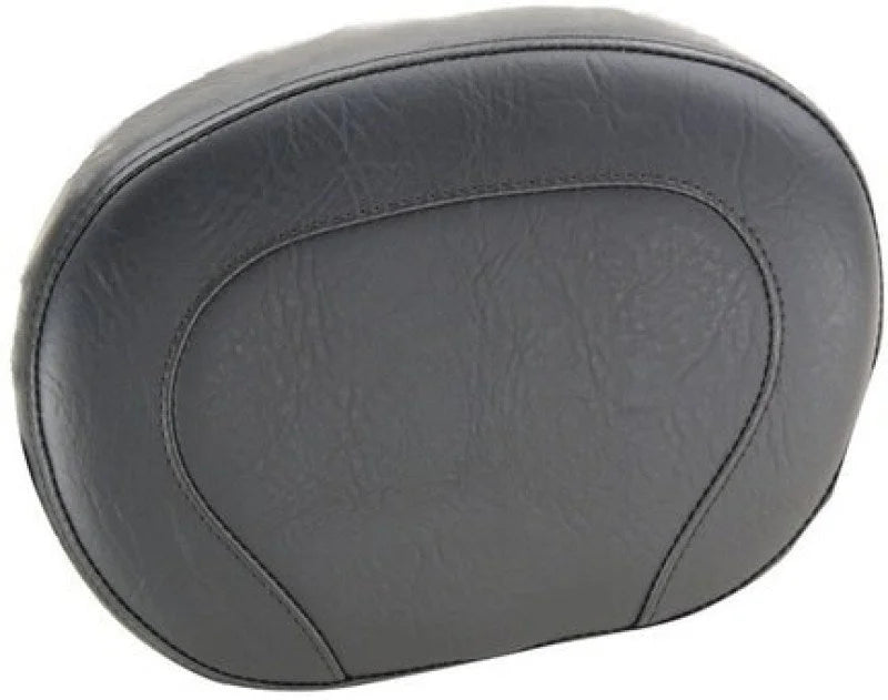 Mustang Harley Setback Vintage Sissy Bar Pad Low Medallion Style (12 inch x 9 inch) - Black - Side View