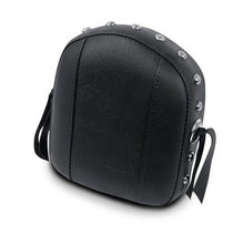 Load image into Gallery viewer, Mustang Harley Sissy Bar Pad Low Medallion Style - Black - Side View