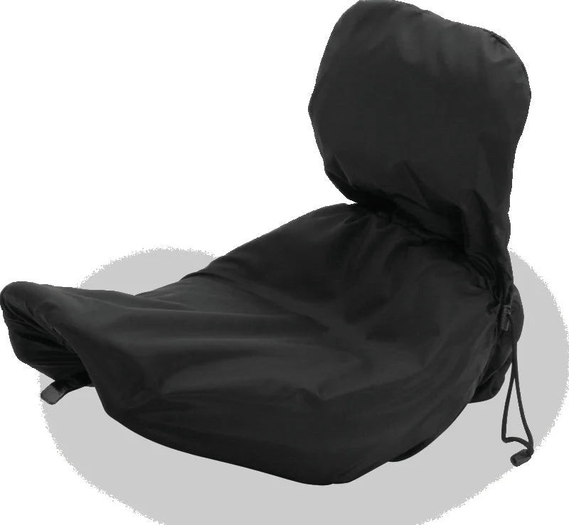 Mustang Harley Solo Seat w/Driver Backrest Rain Covers - Black - Side View