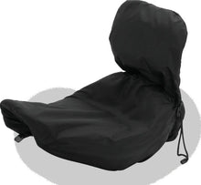 Load image into Gallery viewer, Mustang Harley Solo Seat w/Driver Backrest Rain Covers - Black - Side View
