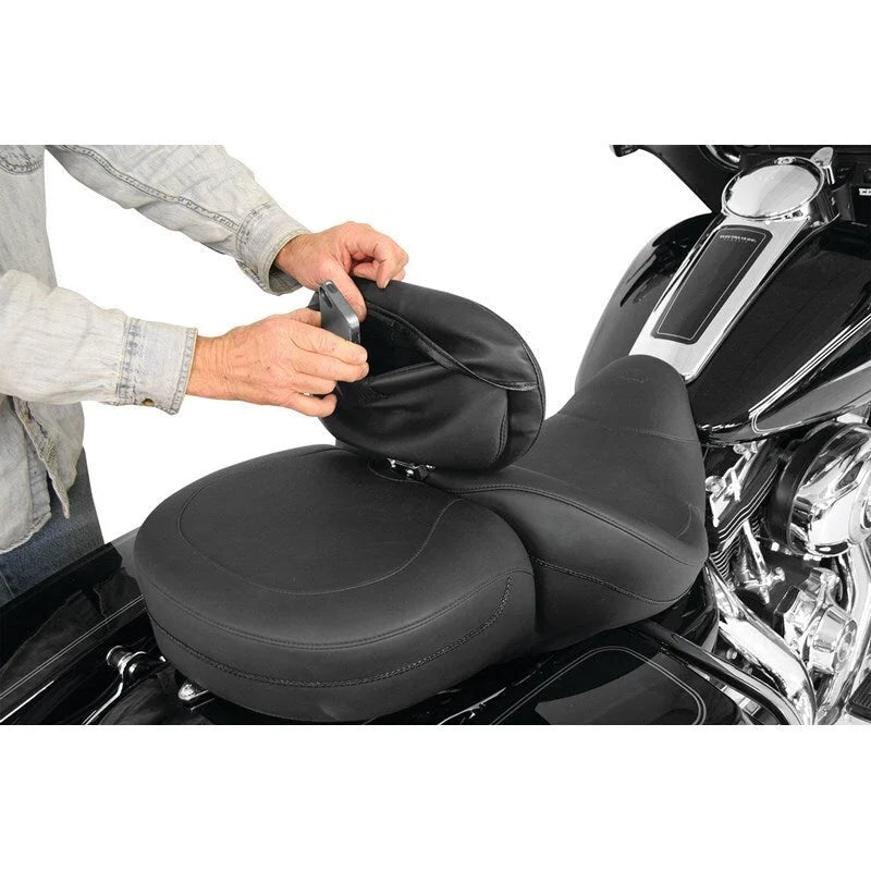 Mustang Harley Standard Touring Driver Backrest Pouch Cover - Black - Side View