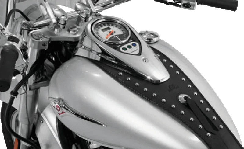 Mustang Kawasaki VN900 Tank Bib w/Studs - Black - Detail View