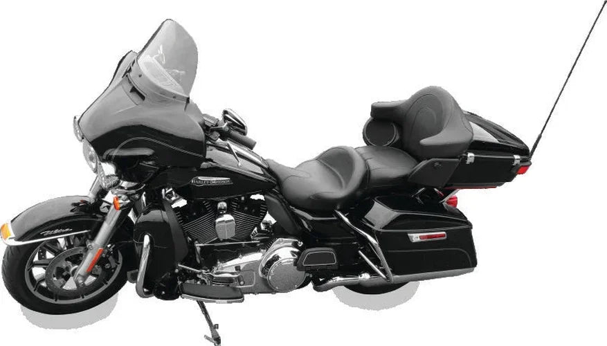 Mustang 08-21 Harley Electra Glide,Rd Glide,Rd King,Str Glide Touring Summit 1PC Seat - Black - Detail View