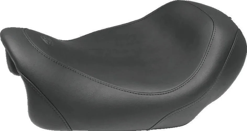 Mustang 08-21 Harley Electra Glide, Rd Glide, Rd King, Glide Lowdown 1PC Seat w/DBR Pearls - Black - Side View