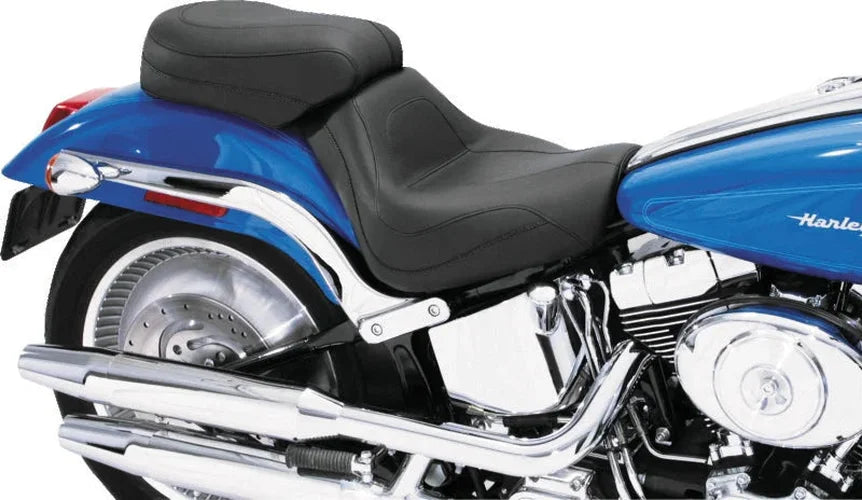 Mustang 00-07 Harley Softail Deuce Sport Touring Solo Seat - Black - Detail View