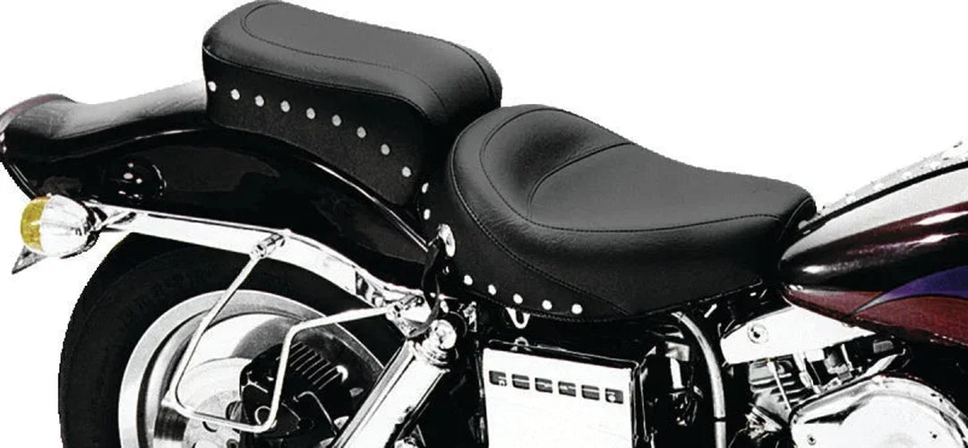 Mustang 58-84 Harley FX/FL Standard Touring 1PC Seat w/Studs - Black - Side View