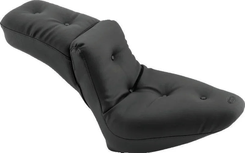 Mustang 84-06 Harley Standard Rear Tire Duke Extra Wide 1PC Seat Regal - Black - Side View