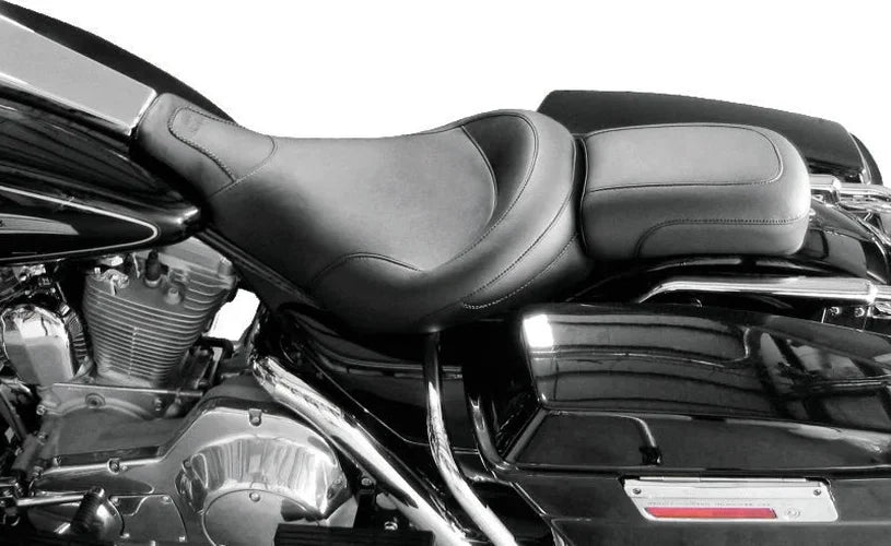 Mustang 97-07 Harley Electra Glide, Road Glide Harley Standard Touring Solo Seat - Black - Detail View