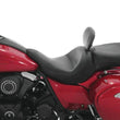 Load image into Gallery viewer, Mustang 11-19 Kawasaki Vulcan 1700, Vaquero Std Touring 1PC Seat w/Driver and Pass Backrest - Black - Side View