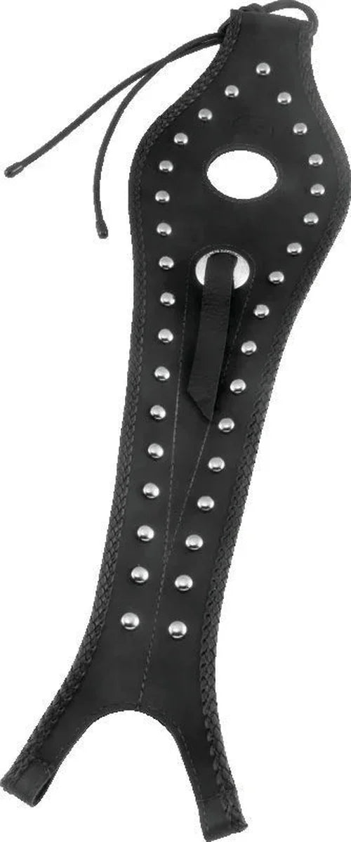 Mustang 04-21 Harley Sportster Tank Bib w/Studs - Black - Side View