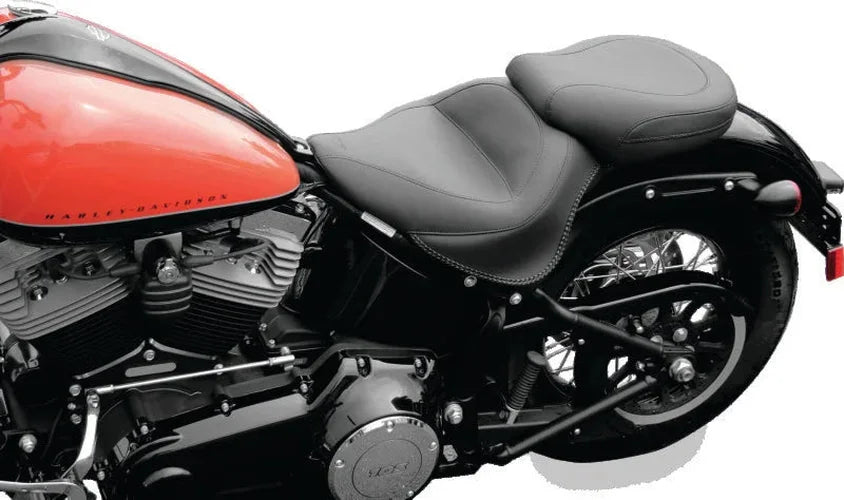 Mustang 11-13 Harley Blackline, 12-17 Slim,Slim S Wide Touring Solo Seat - Black - Detail View