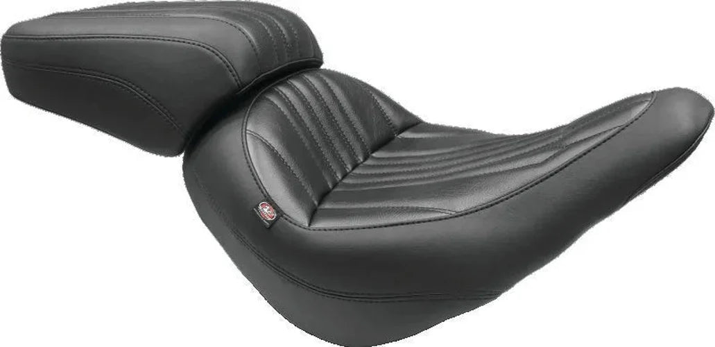 Mustang 06-17 Harley Softail Wide Tire (200mm) Wide Tripper Passenger Seat - Black - Side View