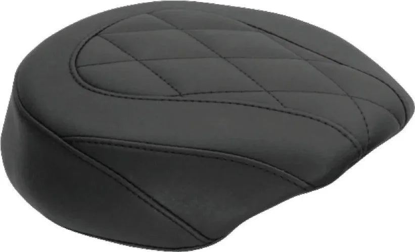 Mustang 04-21 Harley Wide Tripper Passenger Seat Diamond Stitch - Black - Side View