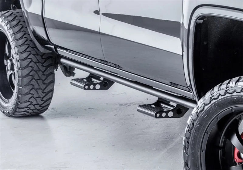 N-Fab 2022 Nissan Frontier CC (All Beds) SRW RKR Rails - Cab Length - 1.75in - Tex. Black - Side View