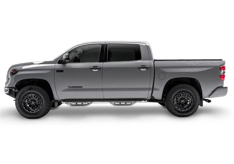 N-Fab 2022 Toyota Tundra CrewMax (All Beds) SRW Podium SS - Cab Length - 3in - Polished SS - Back View