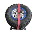 Load image into Gallery viewer, N-Fab Bed Mounted Rapid Tire Strap Universal - Gloss Black - Red Strap - Detail View