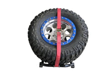 Load image into Gallery viewer, N-Fab Bed Mounted Rapid Tire Strap Universal - Gloss Black - Red Strap - Detail View
