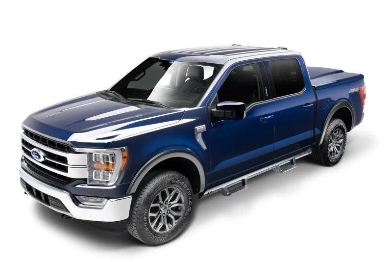 N-Fab EPYX 15-19 Ford F-150/17-19 Ford F-250/F-350 Superduty SuperCrew - Cab Length - Tex. Black - Back View