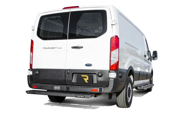 N-Fab Growler Fleet 2019 Ford Transit Van - Rear Door Step - Tex. Black - Detail View