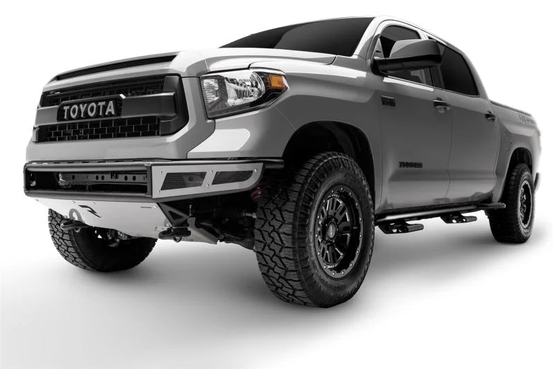 N-Fab M-RDS Front Bumper 14-17 Toyota Tundra - Gloss Black w/Silver Skid Plate - Side View