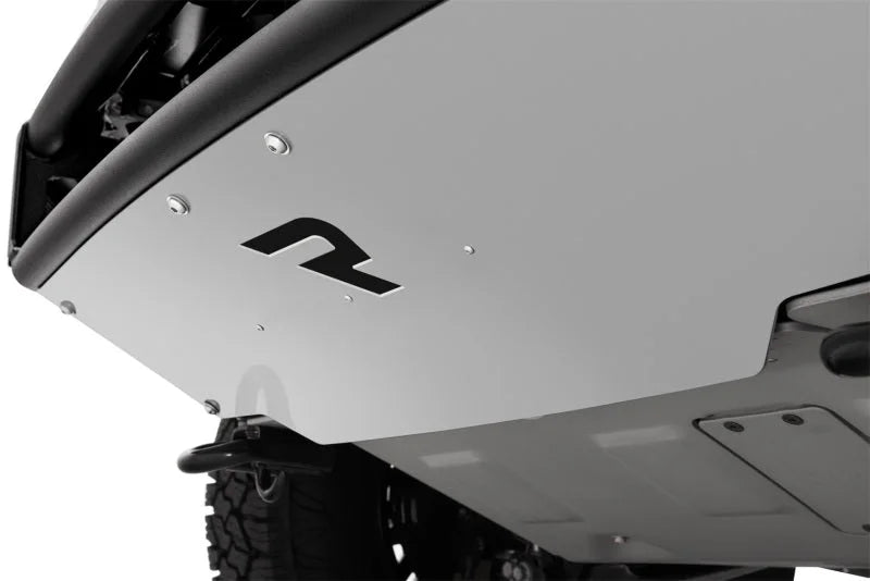 N-Fab M-RDS Front Bumper 15-17 Chevy Colorado - Tex. Black w/Silver Skid Plate - Back View