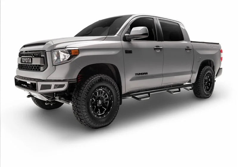 N-Fab Nerf Step 01-06 Chevy-GMC 2500/3500 Crew Cab 6.5ft Bed - Gloss Black - Bed Access - 3in - Back View