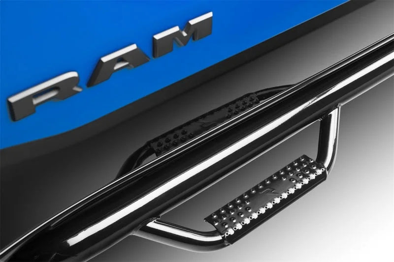 N-Fab Nerf Step 10-17 Dodge Ram 1500 Crew Cab 6.4ft Bed - Gloss Black - Bed Access - 3in - Detail View