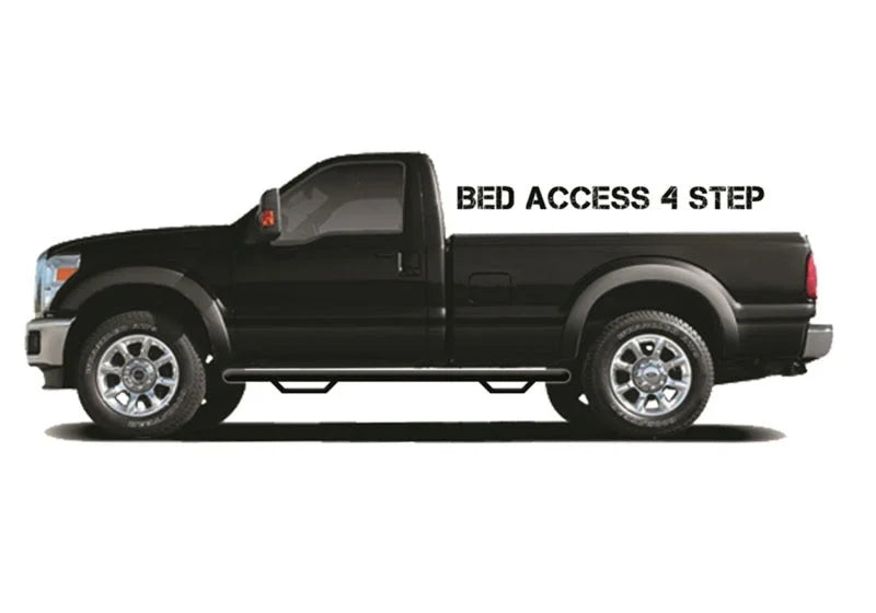 N-Fab Nerf Step 11-14 Chevy-GMC 2500/3500 Regular Cab 8ft Bed - Tex. Black - Bed Access - 3in - Side View