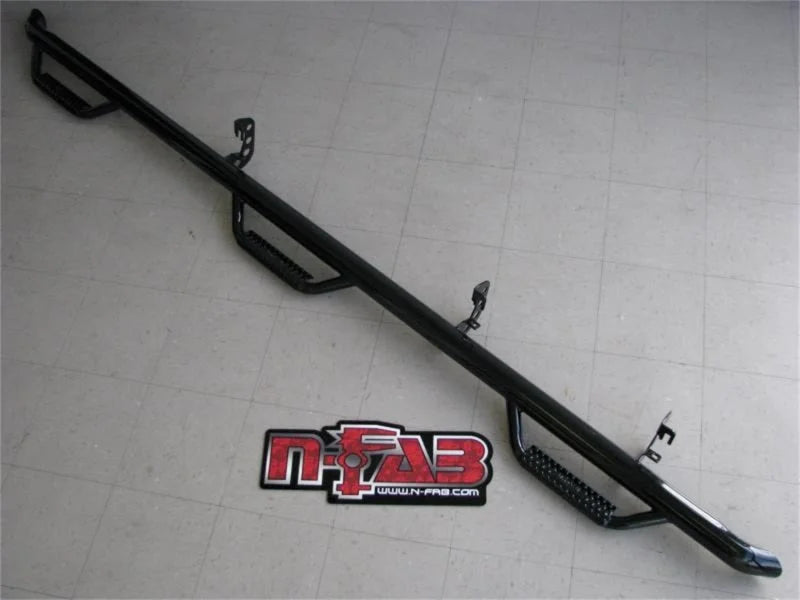 N-Fab Nerf Step 15-17 Ford F-150 SuperCab 6.5ft Bed - Tex. Black - Bed Access - 3in - Back View
