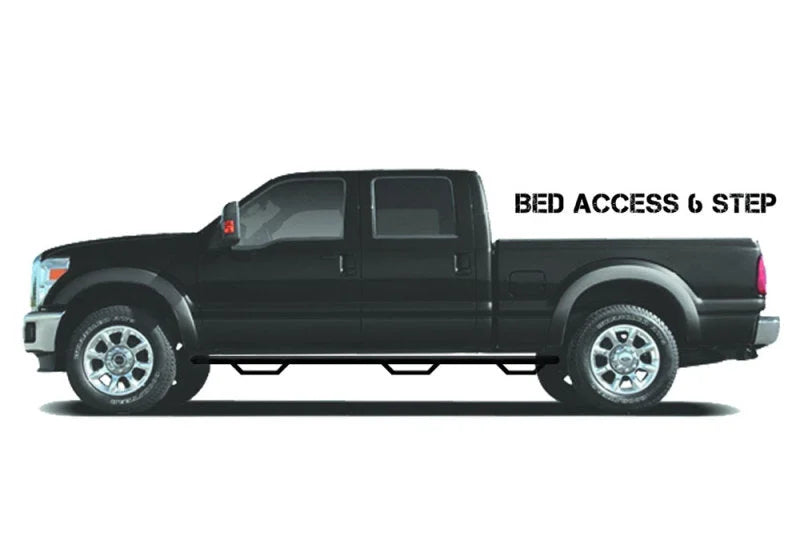 N-Fab Nerf Step 73-87 Chevy 1500/2500/3500 Crew Cab 8ft Bed - Gloss Black - Bed Access - 3in - Main Product View